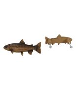 Set Of 2 Western Nautical Marine Trout Fish Faux Wooden Cabinet Bar Pull... - €22,15 EUR