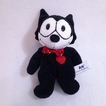 Vintage Felix the Cat Plush Red heart Bow Tie Stuffed Animal A&amp;A Aurora 1995 - £31.63 GBP