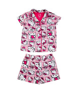 Hello Kitty Sanrio Hoola-Hoops 2-Piece Girl&#39;s Pajama Set Pink - £18.02 GBP