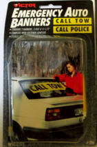 NEW Victor Emergency Auto Banners Call Tow Call Police 077231002066 LOT OF 2 - £9.88 GBP