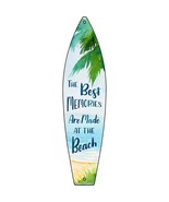 Best Memories at the Beach Novelty Metal Surfboard Sign SB-207 - £19.94 GBP