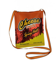 Orange and Yellow Glittery Cheese Crunch Crossbody Bag Small - $30.39