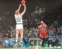Larry Pájaro Firmado 16x20 Boston Celtics Vs Michael Jordan Foto + JSA ITP - £154.70 GBP
