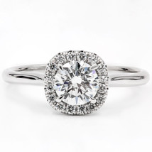 3.00CT Round Forever One Moissanite Diamond Ring 14K White Gold - £1,530.48 GBP