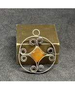 Unique USSR ⭐️875 Silver Reliquary Pendant With Amber Handmade - $31.56