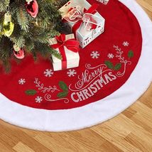 Christmas Tree Skirt, 48 Inches Embroidered Xmas Tree Skirt - £19.73 GBP