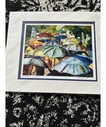 MICHAEL EBERHARDT &quot;Seattle Rain&quot; Watercolor Print 11x14 - £25.63 GBP