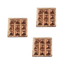 Set of 3 Pure Copper Plates with 9 Wish Pyramids Yantra Wall/Door Sticker, Vastu - £19.32 GBP