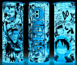 Glow in the Dark One Piece Luffy and Zoro Anime Manga Cup Mug Tumbler Cu... - £17.82 GBP