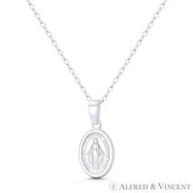 Holy Mother Mary Miraculous Medal Marian Cross .925 Sterling Silver 19mm... - $29.08 CAD+