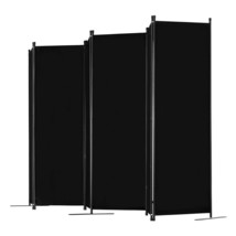 Room Divider 6 Panel Fabric Room Privacy Screen for Office Bedroom Black - $87.20