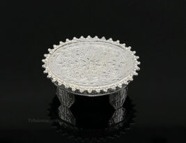 925 sterling silver Oval shape table/bazot/chouki utensil pooja article ... - $141.56