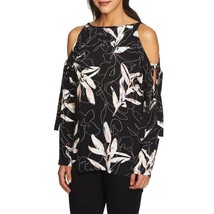NWT Women Size XS Nordstrom 1.STATE Black Cold Shoulder Floral Blouse Top - £23.01 GBP