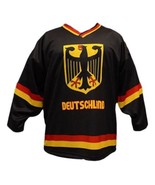 Any Name Number Team Germany Men Sewn Hockey Jersey Black Any Size - $74.88 CAD