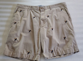Daniel Cremieux Brown Cotton  Shorts Mens Size 40 Toucan embroidery - £15.54 GBP