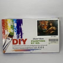 DIY Paint by No. Advanced Oil Painting Art Kit 25 Cm By 15 Cm - Tiger &amp; Lady - £8.88 GBP