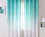 The Wubodti Teal Ombre Living Room Curtains Extra Long Turquoise Semi, 1... - $43.93