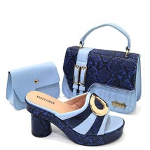 beautiful Italian Shoes And Bag Sets For Evening Party With Stones Italian Leath - £98.91 GBP