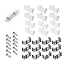 12Pack Led Channel Mounting Clips, End Caps And Screws, Suitable For Aluminum Ch - £25.29 GBP