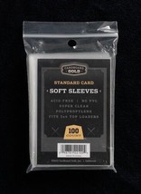Cardboard Gold Soft Card Penny Sleeves Standard Size Trading Cards (100 Per Pack - £1.37 GBP