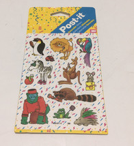 Cute animal stickers vintage post it brand removable stickers still in p... - $19.75