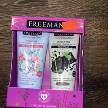 Freeman Face Mask  2 Tubes Gift Set 1.5oz ea Charcoal Black Sugar Glacier Water - £4.99 GBP