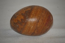 Classic Alabaster Marble Onyx Stone Carved Easter Egg Brown &amp; Tan Swirl Color - £11.89 GBP