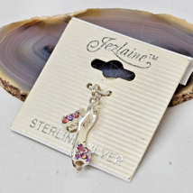 925 Sterling Silver - Jezlaine Crystal Encrusted Shoe Pump Charm Pendant - £13.27 GBP