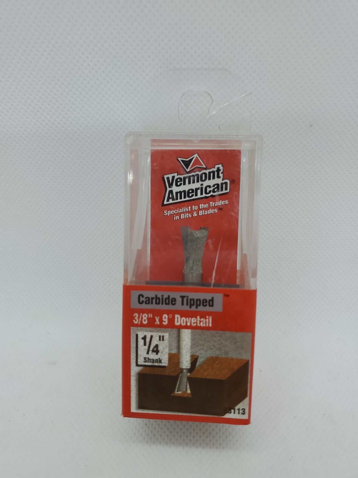 Vermont American 3/8" x 9⁰ Dovetail Router Bit Carbide tipped NOS 23113 - £7.12 GBP