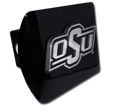 Osu Oklahoma State Chrome Black Trailer Hitch Cover Made In Usa - £59.77 GBP