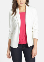 White Blazer  Leather Party Stylish Formal Real Lambskin Handmade Designer Women - £94.70 GBP