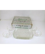 Vintage HAZEL ATLAS Informal Clear Teardrop Snack Set of 4 plates &amp; cups - $403.74 MXN