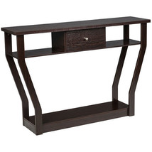 Modern Sofa Accent Table with Drawer-Brown - Color: Brown - £107.65 GBP
