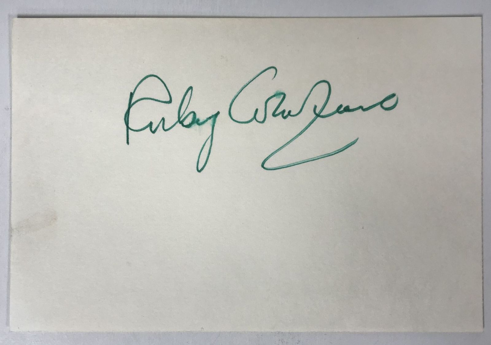 Primary image for Ruby Crawford Signed Autographed Vintage 4x6 Index Card