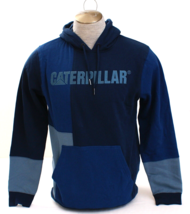 Caterpillar Blue Color Block Signature Hoodie Hooded Sweatshirt Men&#39;s La... - £77.97 GBP