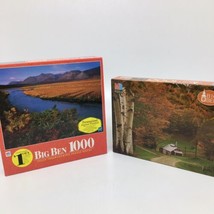 2 MB Big Ben 1000 Piece Puzzles- Artic National Wildlife Refuge AK + Reading, VT - £20.90 GBP