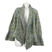 One Girl Who Green Marled Knit Cardigan Sweater MEDIUM Anthropologie  - £17.62 GBP