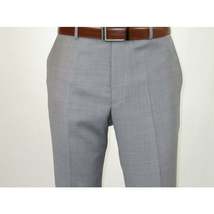 Mens Mantoni Flat Front Pants All  Wool Super 140's Classic Fit 46306-2 Gray image 7