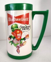 Budweiser Beer Mug Stein St Patty’s Leprechaun Plastic Stein St Patrick’... - $14.99
