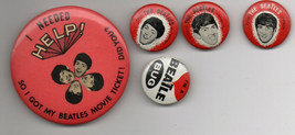 Four Different Beatles Pins From Bug Series &amp; Help Pin (From Film) - £15.67 GBP