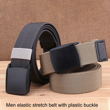 120cm Men&#39;s Elastic Stretch Nylon Belt with Plastic Buckle for Jeans - $16.53
