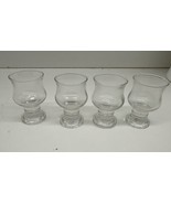 Vintage Clear Etched Glass Pedestal Shot Glass Brandy Snifter Lot Of 4 - $19.75