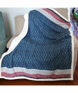 Eddie Bauer Home Sherpa Fair Isle Midnight Ikat Throw Blanket  50x70 rn ... - £21.74 GBP