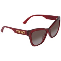 Versace VE4417U 388/89 Sunglasses Transparent Red Grey Gradient Brown 56mm - $475.00
