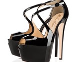 R women s peep toe cross strap platform heels 16cm high heel sexy peep toe sandals thumb155 crop