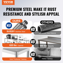 VEVOR Double Overshelf, Double Tier Stainless Steel Overshelf, 12 x 48 I... - £85.09 GBP