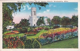 Flower Gardens St. Mark&#39;s Church Minneapolis Minnesota MN Postcard C45 - £2.35 GBP