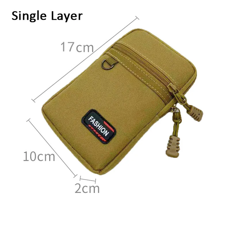 Single/double Layer  Waist Bag Nylon Waterproof Ox Fabric Fanny Pack Men Phone P - £82.96 GBP