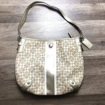 Coach Bag Gold &amp; White Shoulder Cross Body Purse M1082-F16191 14”x 11” G... - $30.00