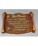Vtg Scroll Wall Plaque With &quot;Our Father&quot; The Lords Prayer Decor - $12.96